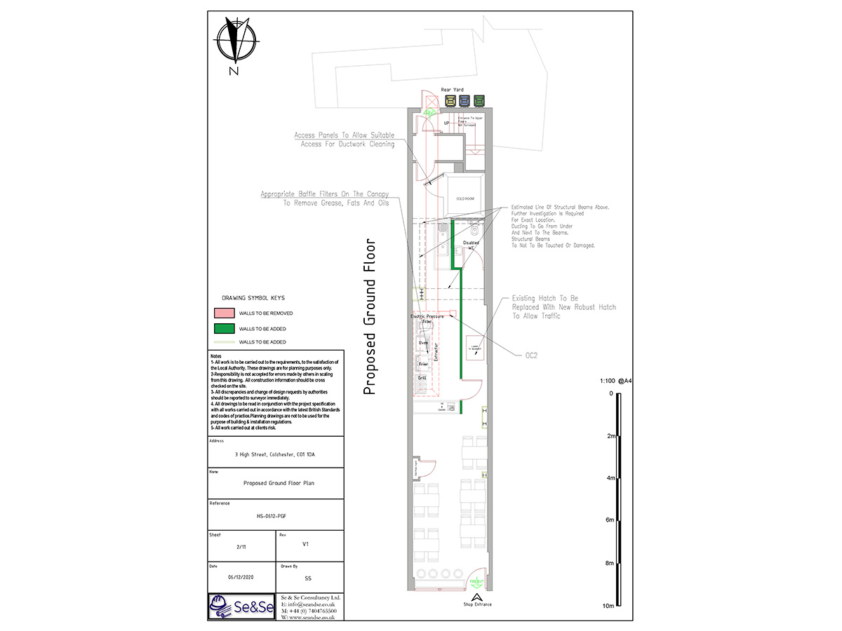 3 High Street, Colchester, CO1 1DA, United Kingdom, Planning Application, Proposed Ground Floor Plan Architectural Drawing