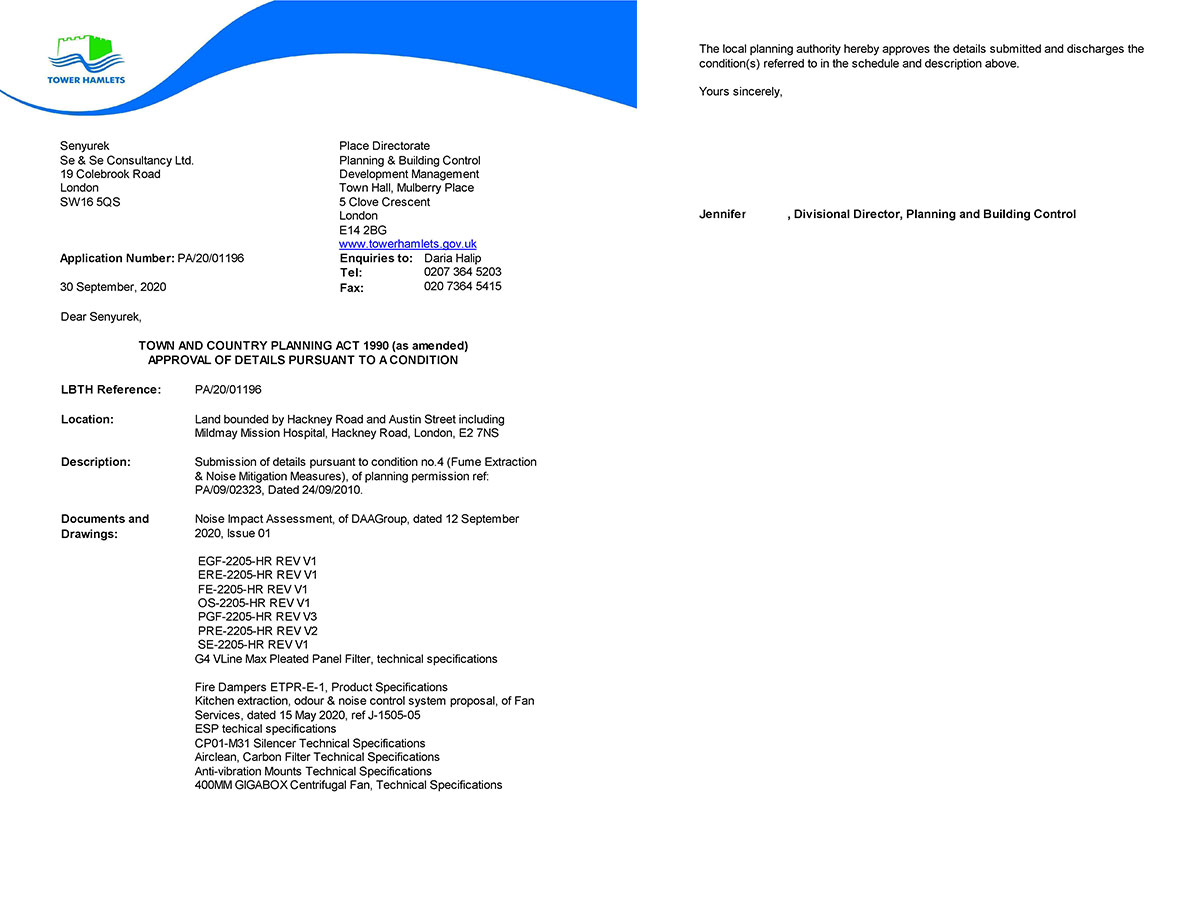 28 Hackney Road, London, United Kingdom, E2 7NS, Planning Application Decision Notice