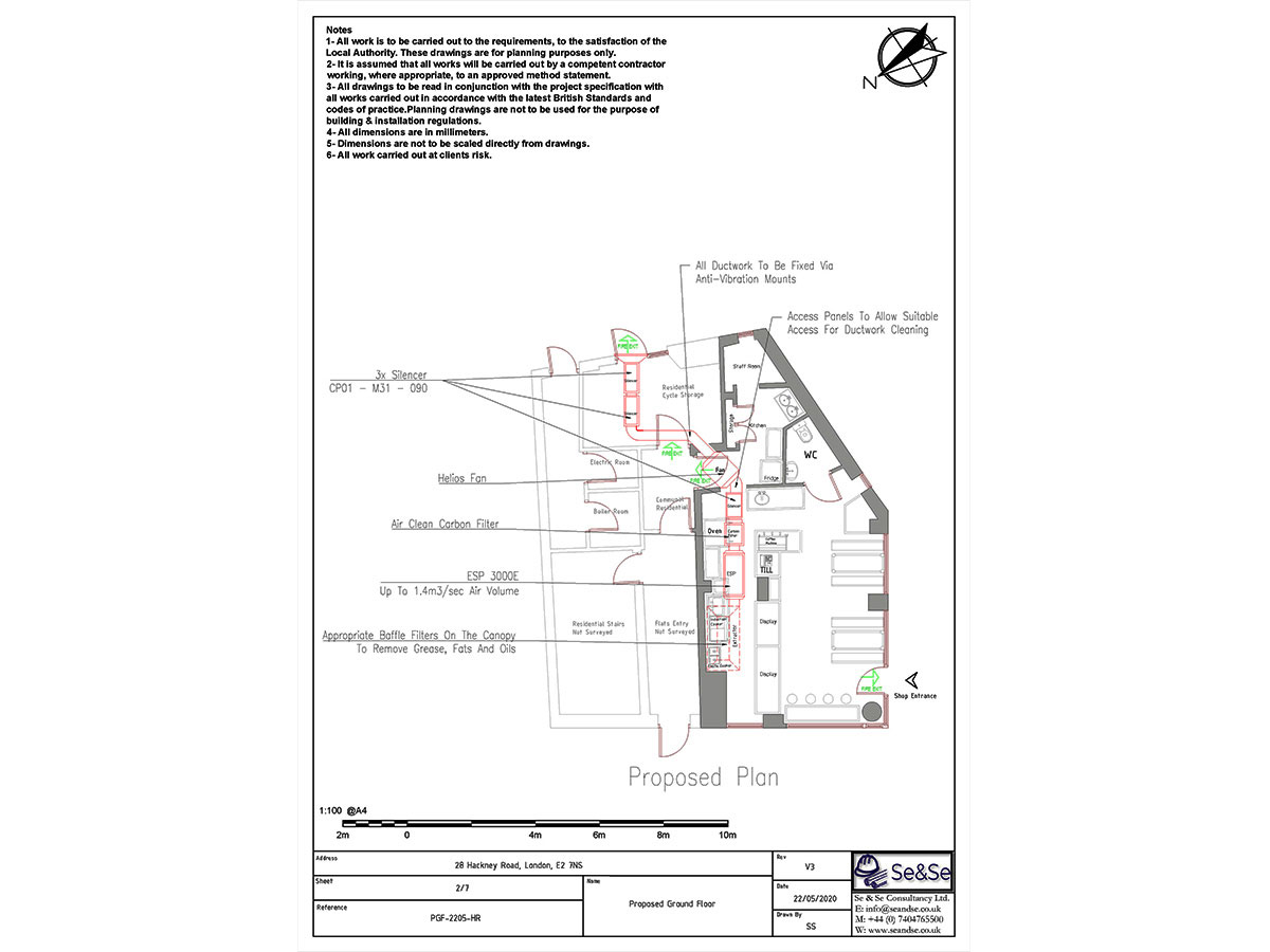 28 Hackney Road, London, United Kingdom, E2 7NS, Planning Application Proposed Floor Plan Architectural De