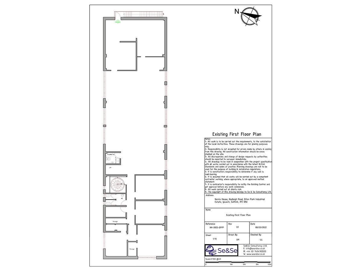 Norris House, Hadleigh Road, Elton Park Industrial Estate, Ipswich, Suffolk, IP2 0HU, United Kingdom, Extraction System Planning Application, Existing First Floor Plan