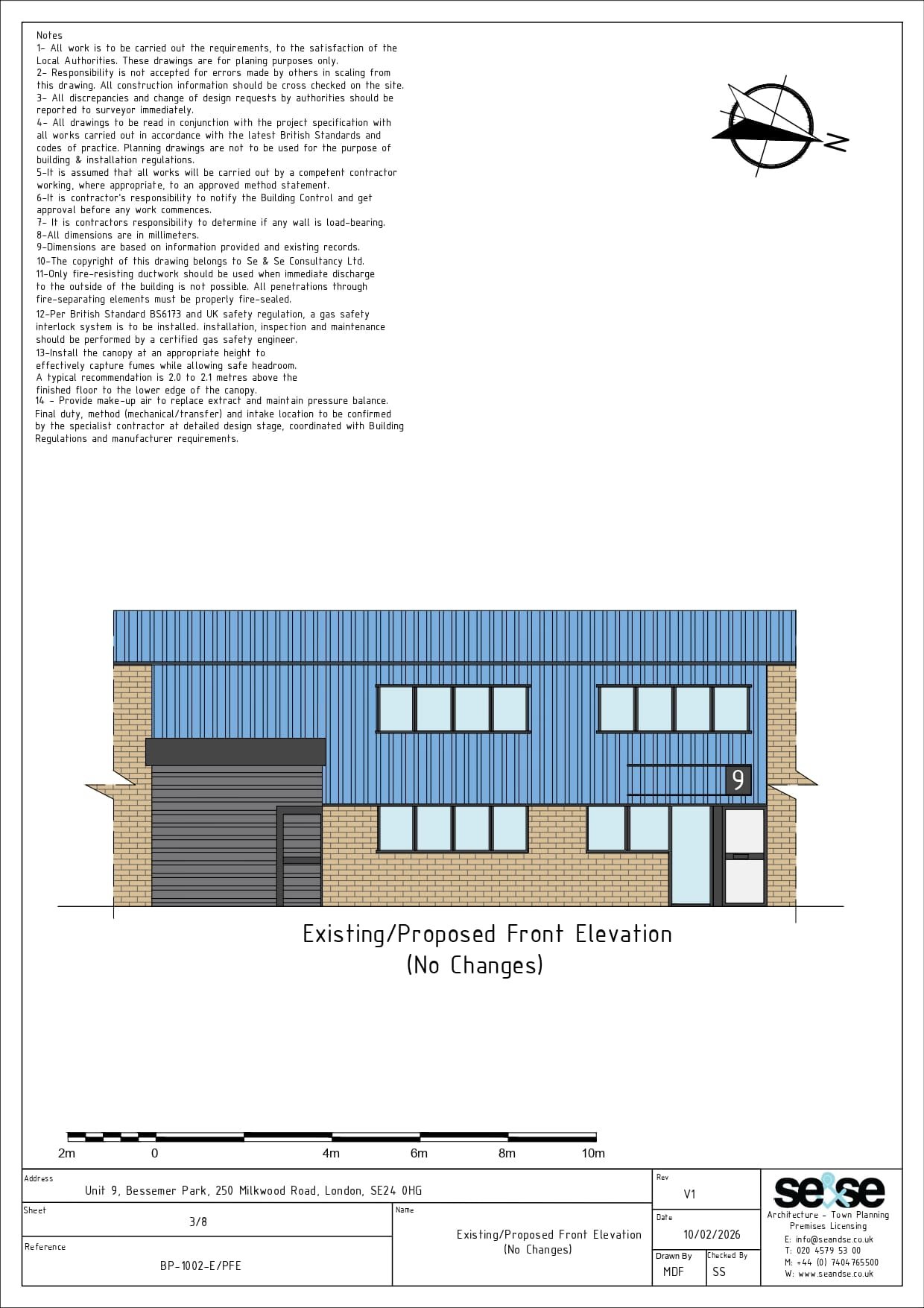 Approved drawings for High Discharge Extraction System Project at Unit 9 Bessemer Park London SE24 0HG