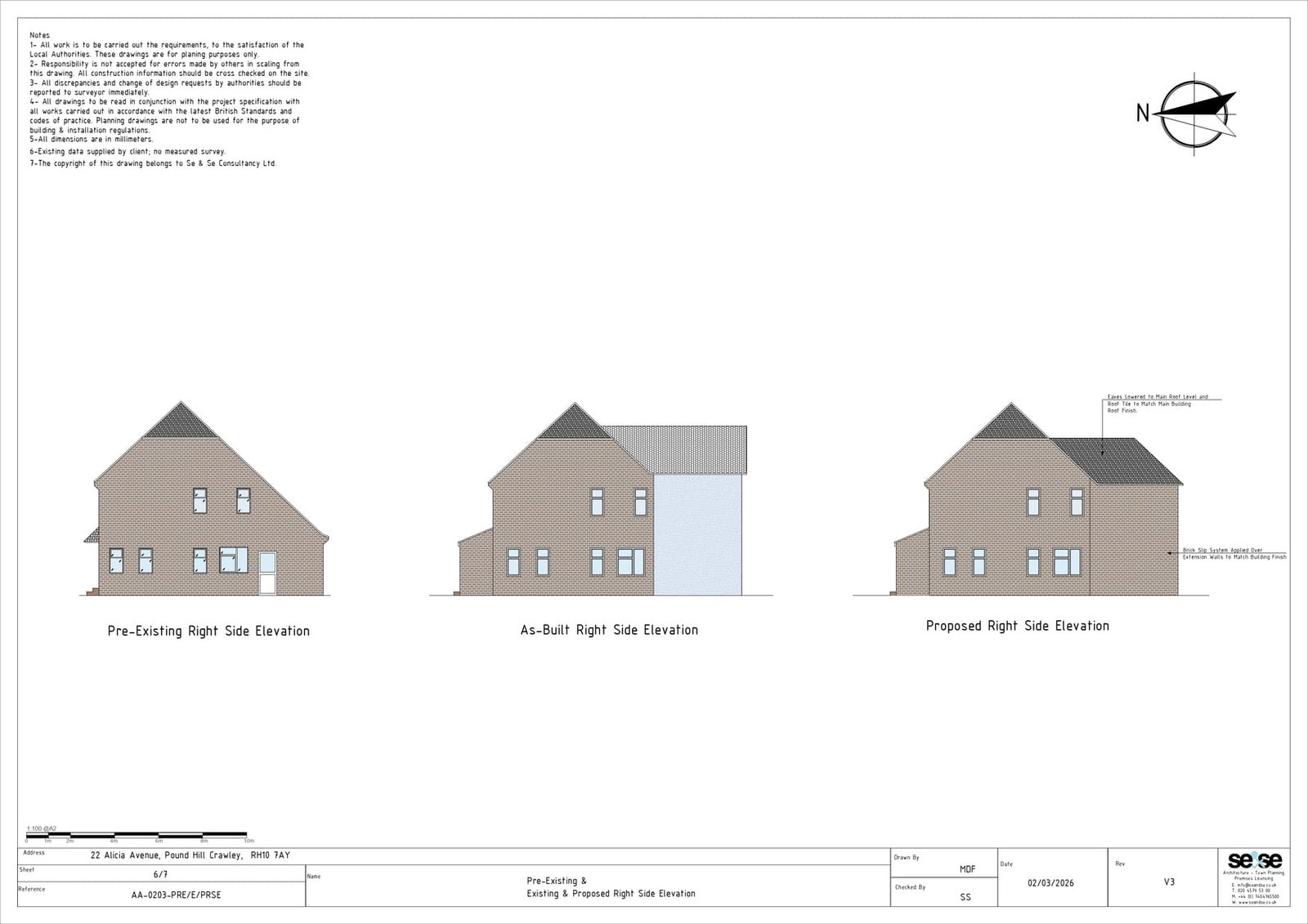 Architectural drawings for rear extension at 22 Alicia Avenue